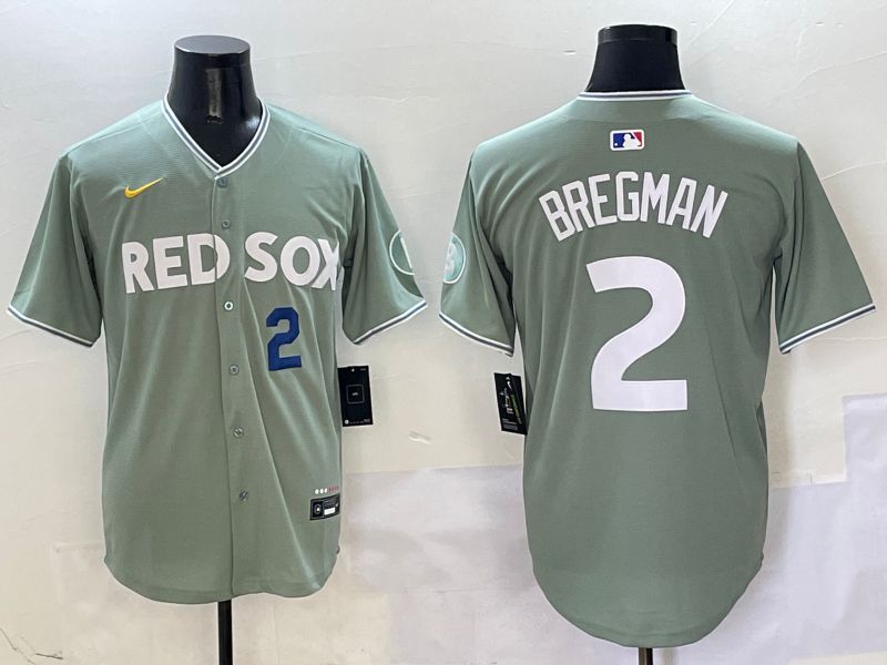 Men Boston Red Sox #2 Bregman Green Joint Name Game Nike 2025 MLB Jersey style 4